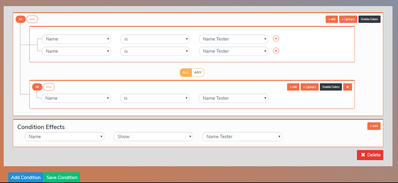 Condition Builder