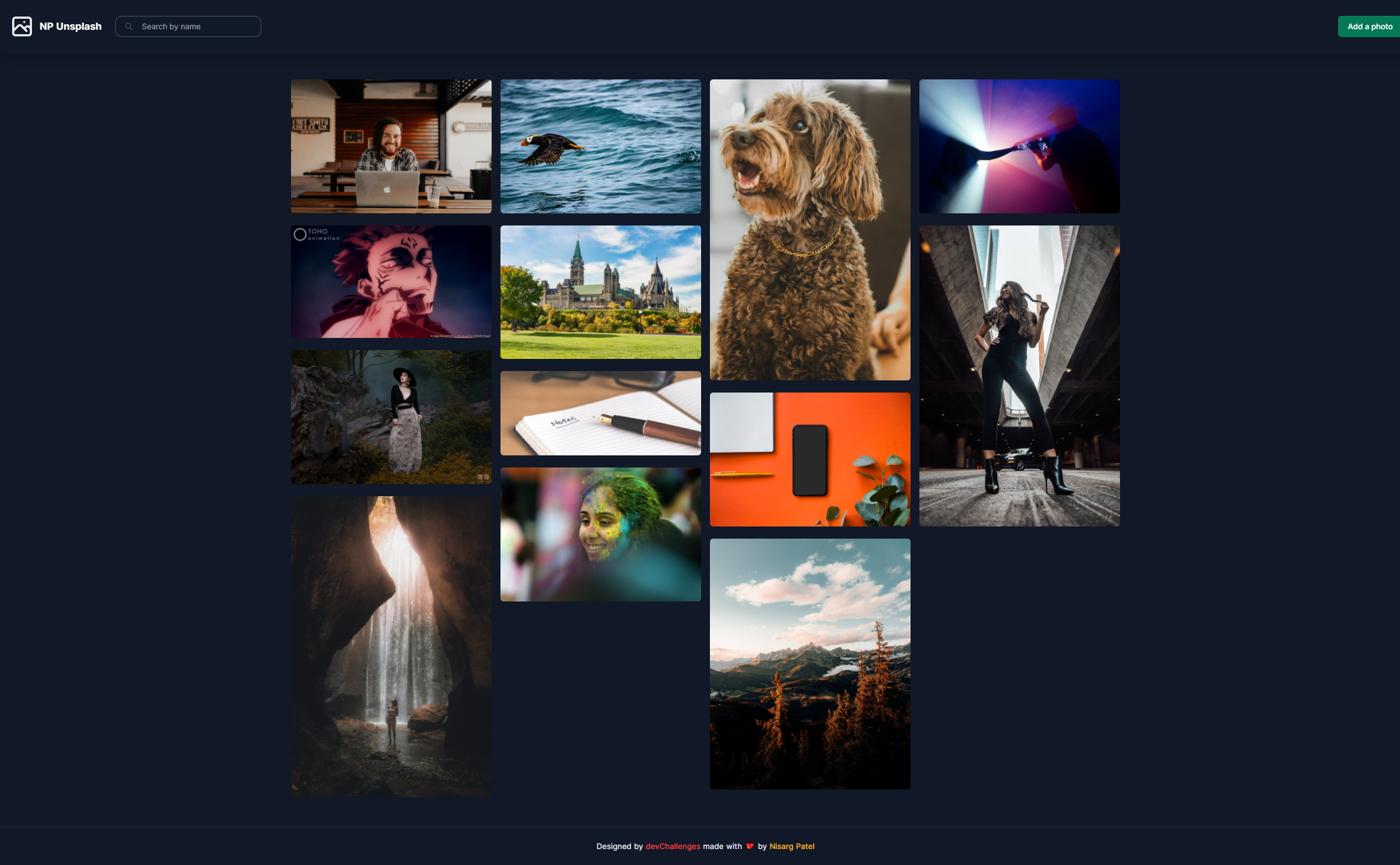 Simple Unsplash clone